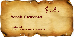 Vanek Amaranta névjegykártya